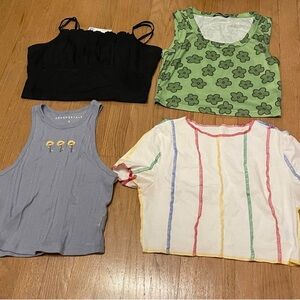 4 pack of crop tops - multicoloured #crop-tops